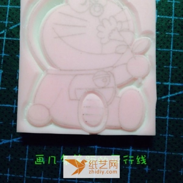 A step-by-step tutorial on how to make a Doraemon rubber stamp