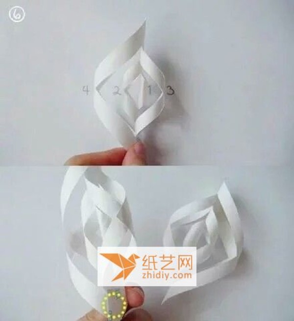 Illustration of how to make Christmas three-dimensional origami star window decorations