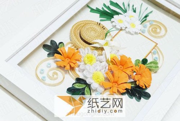 Valentines Day gift with the taste of summer Paper quilling painting of daisy