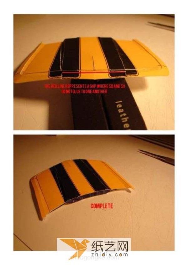 The making process of the cool Bumblebee sports car paper model