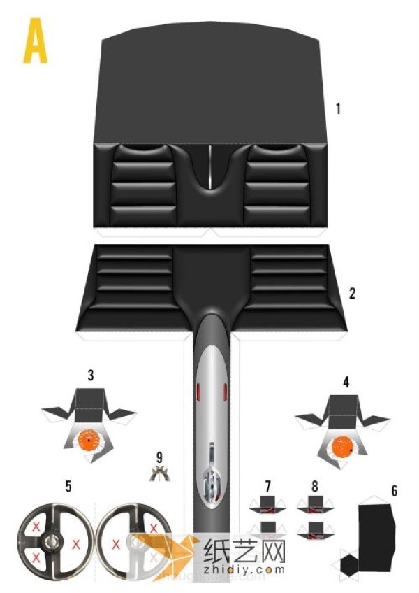 The making process of the cool Bumblebee sports car paper model