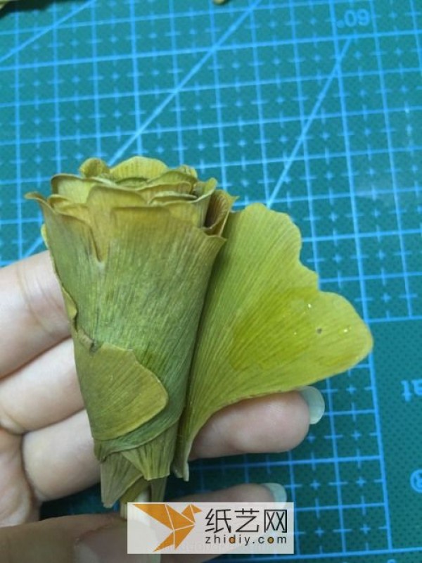 The smell of autumn: Dried roses made from waste ginkgo leaves