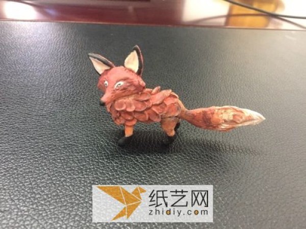 Cute little fox made of ultra-light clay