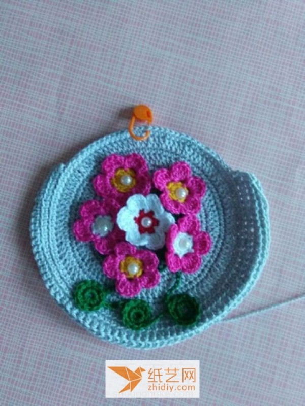 Crochet flower lip coin purse New Year gift tutorial