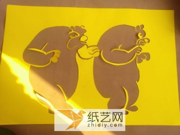 Infested Bear handmade paper-cutting tutorial How to make Bear Big Bear II with paper-cutting