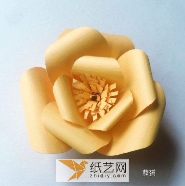 Paper art flower origami camellia for Teachers Day classroom decoration