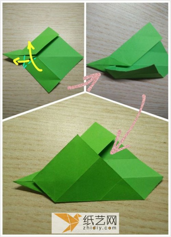 Tutorial on how to make an origami crocodile in Childrens Origami Collection