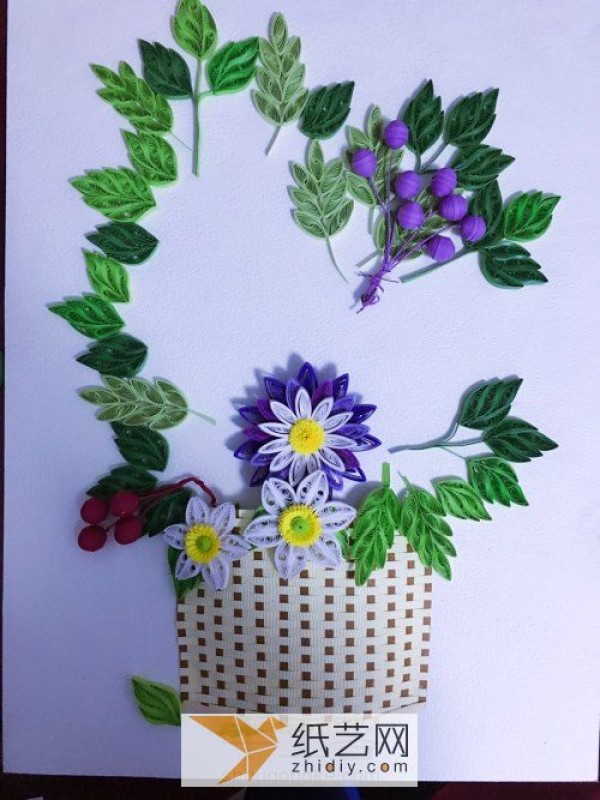 Teach you step by step how to make a very beautiful quilled paper decorative painting. Tutorial on quilled paper flowers and quilled paper flower baskets.