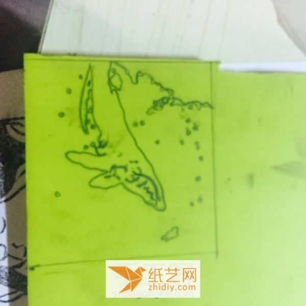 Tutorial on how to carve a whale with a rubber stamp