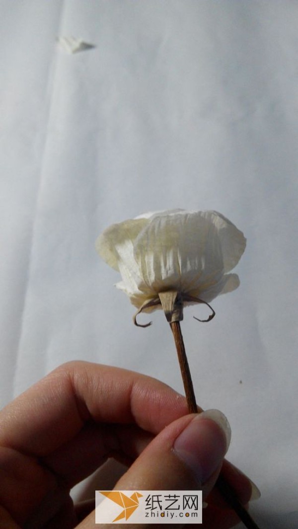 Illustrated step-by-step tutorial on making immortal paper roses by hand using paper vines