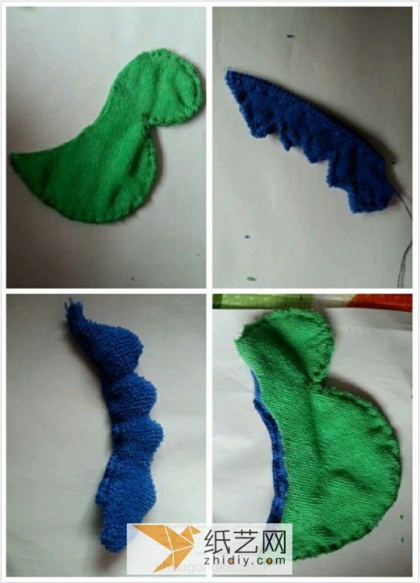 Making of fabric small dinosaur dolls