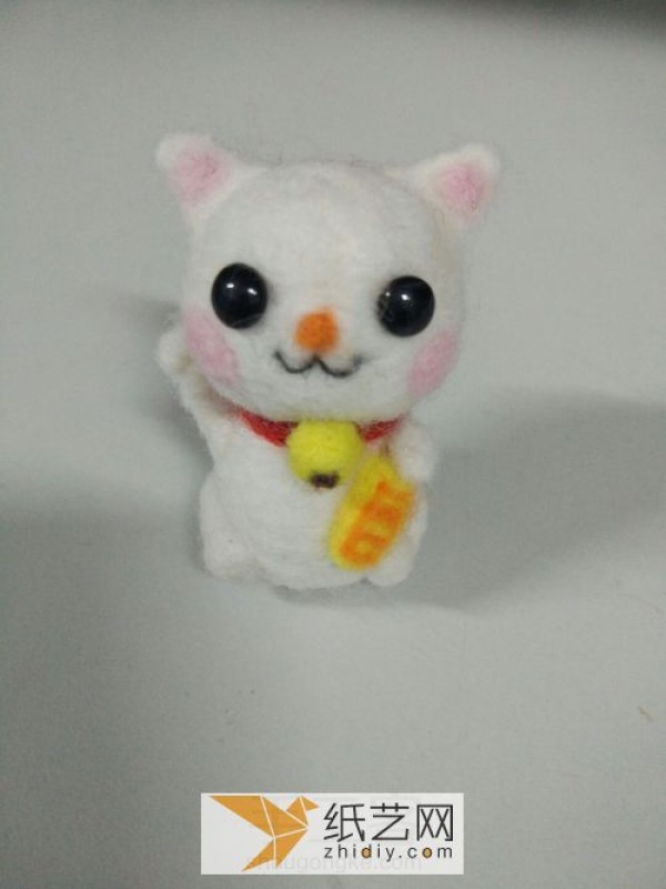 Wool Felt Poke Fish Steak Cat Doll Childrens Day Gift