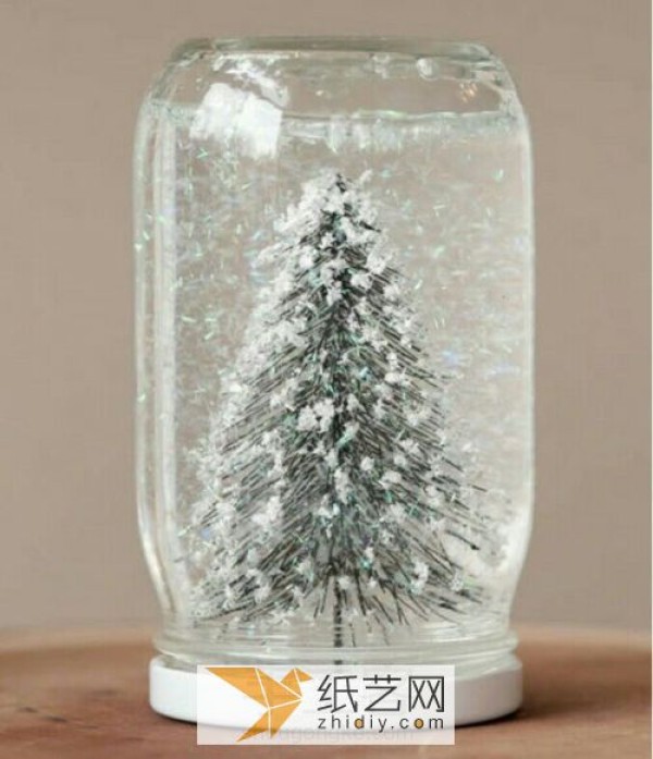 Tutorial on how to make Christmas tree snow globes by turning waste glass bottles into treasures