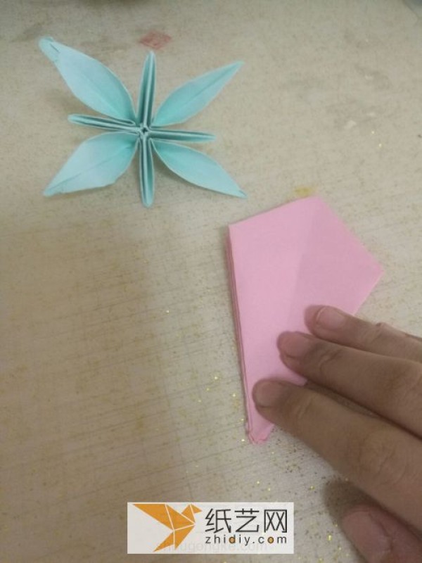 Origami Star Flower Paper Art Flower Making Tutorial Illustration