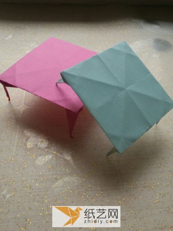 Cute origami small square table childrens handicraft