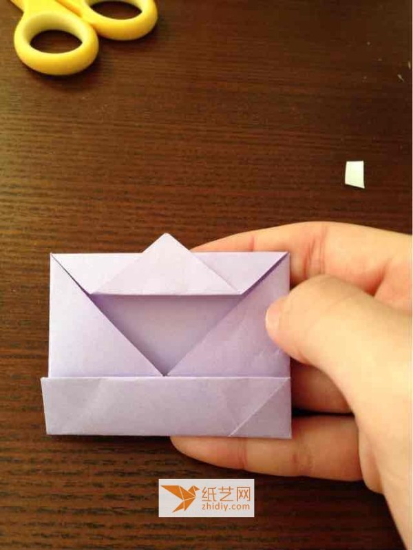 Beautiful handmade origami envelope for Valentines Day is a love letter