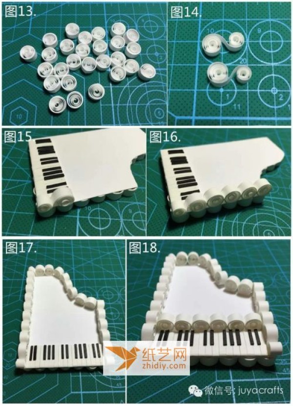 Teach you step by step how to make a handmade paper piano with quilled paper (translated)