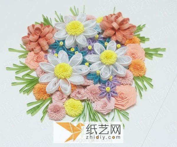 Flower quilling paper painting Teachers Day gift making