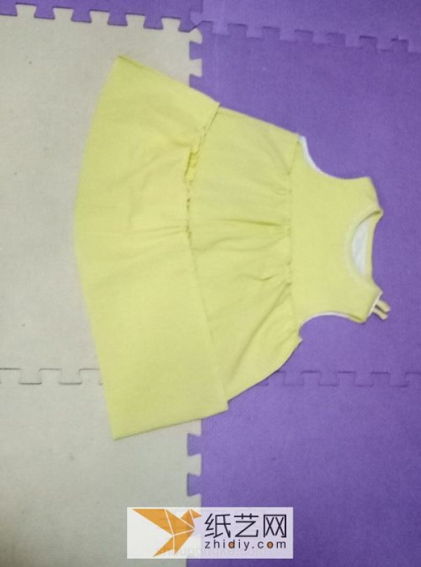 Mom is sending love on Children’s Day. Handmade fabric bright yellow dress.