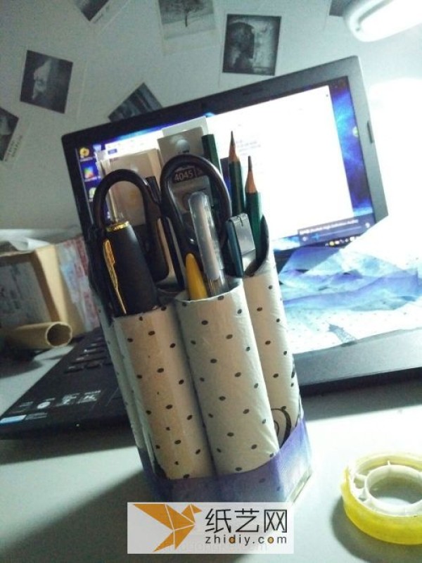 Desktop storage tool Tutorial on turning waste paper tubes into treasures and making them into practical pen holders