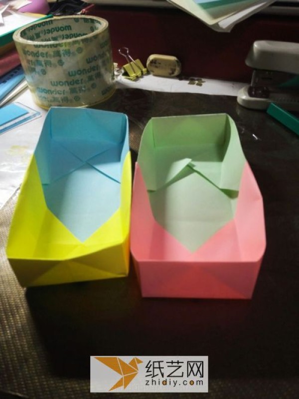 Colorful origami pencil box for school gift