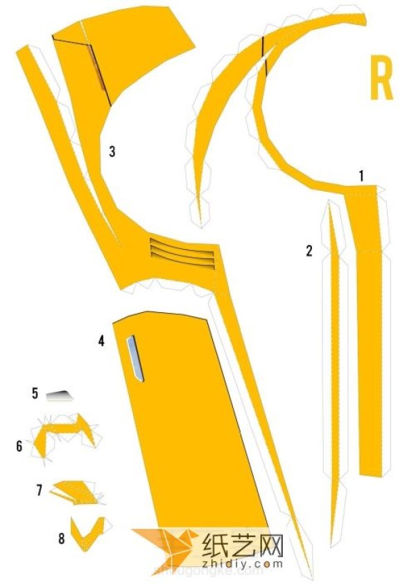 The making process of the cool Bumblebee sports car paper model