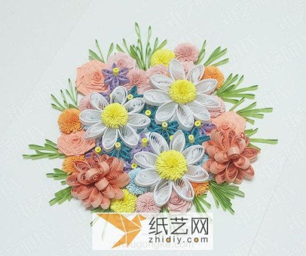 Flower quilling paper painting Teachers Day gift making