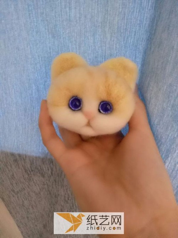 Illustrated tutorial on how to make a cute and cute wool felt poke kitten