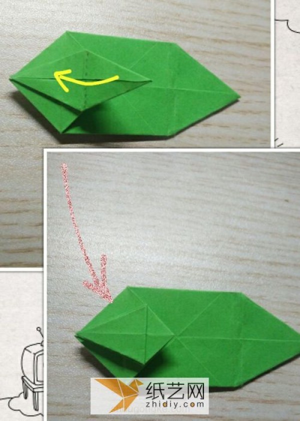 Tutorial on how to make an origami crocodile in Childrens Origami Collection