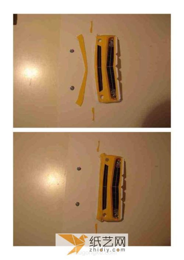 The making process of the cool Bumblebee sports car paper model