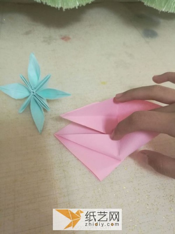 Origami Star Flower Paper Art Flower Making Tutorial Illustration