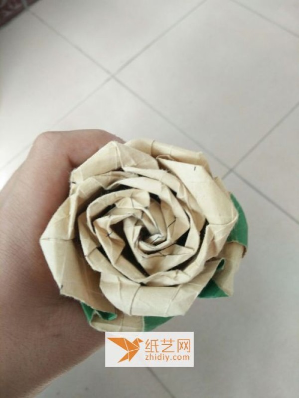 A more complicated origami rose