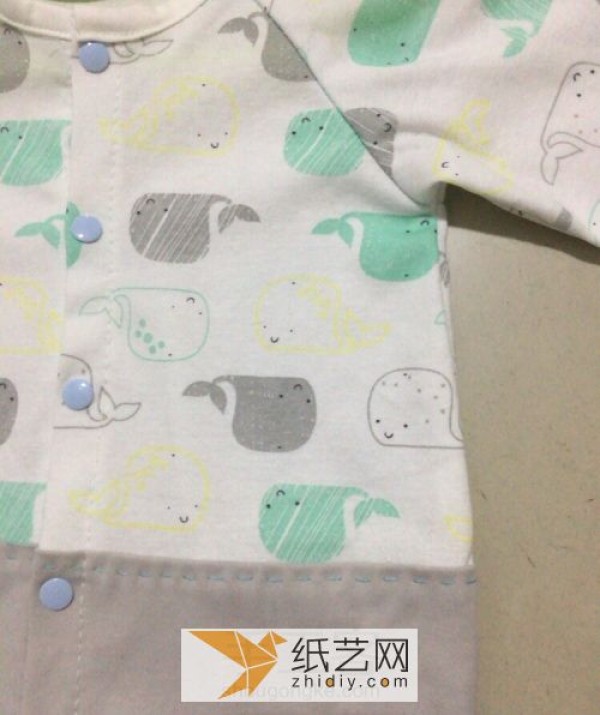 Handmade fabric baby onesie