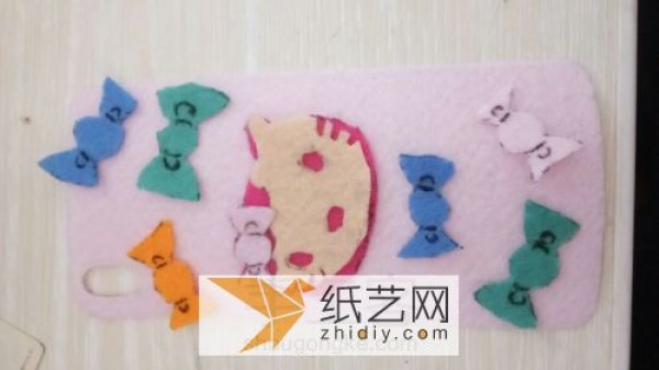 Non-woven DIY kitty cat mobile phone case, a great Children’s Day gift for Mom