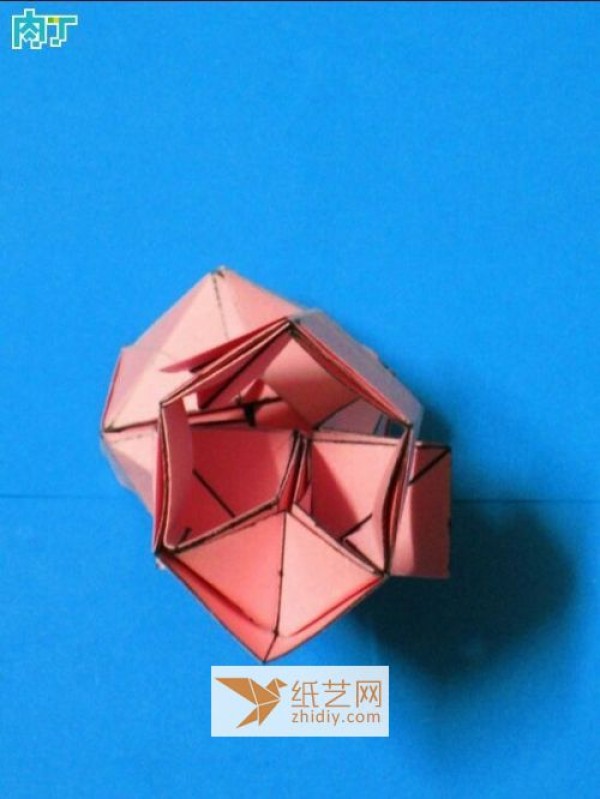 Three-dimensional origami rose + origami flower pot origami making tutorial (translated)