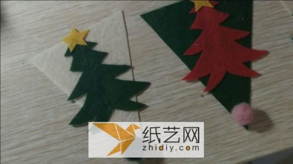 Tutorial on how to use non-woven fabric to decorate Christmas tree buntings at Christmas time