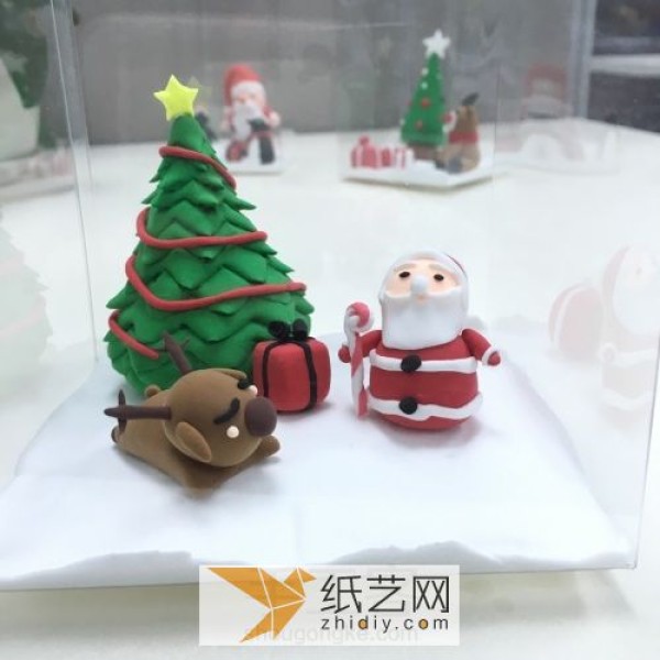 A complete set of Christmas style ultra-light clay DIY works Christmas gift making tutorials