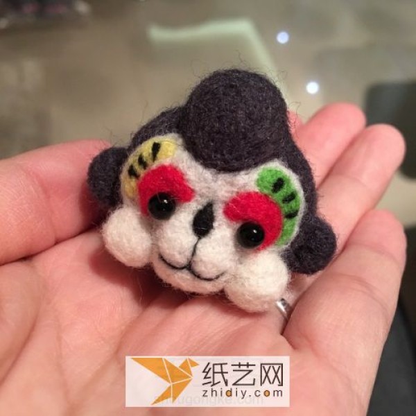 Illustrated tutorial on how to make monkey Sai Lei dolls made of wool felt