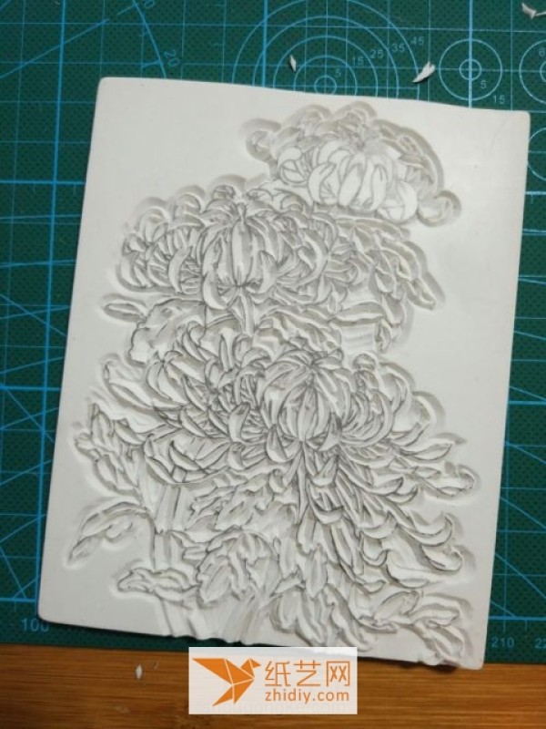 Super complex chrysanthemum pattern rubber stamp making tutorial