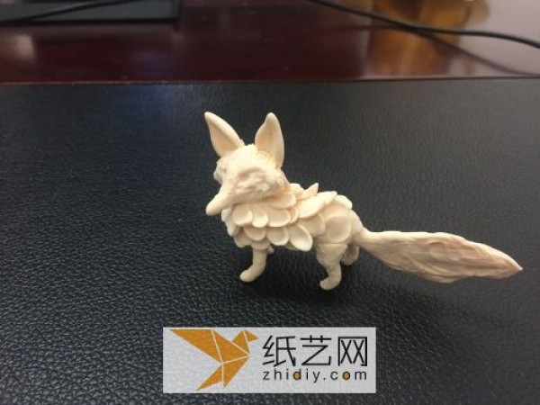 Cute little fox made of ultra-light clay