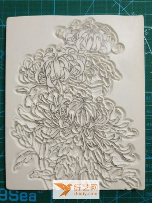 Tutorial on making ultra-complex rubber stamps with chrysanthemum patterns