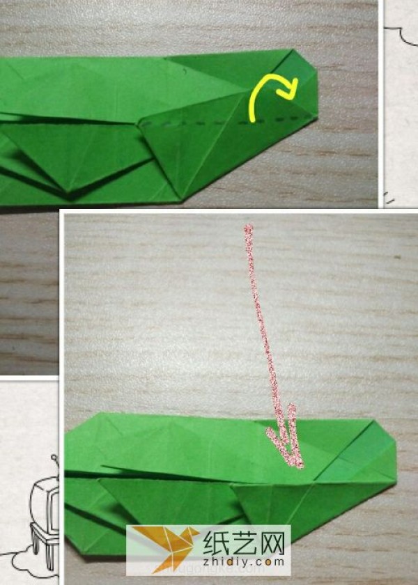 Tutorial on how to make an origami crocodile in Childrens Origami Collection