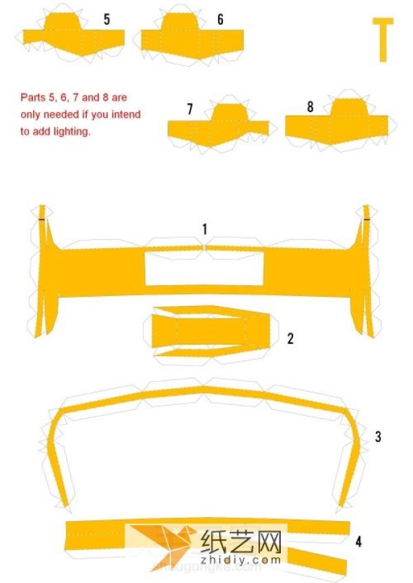 The making process of the cool Bumblebee sports car paper model