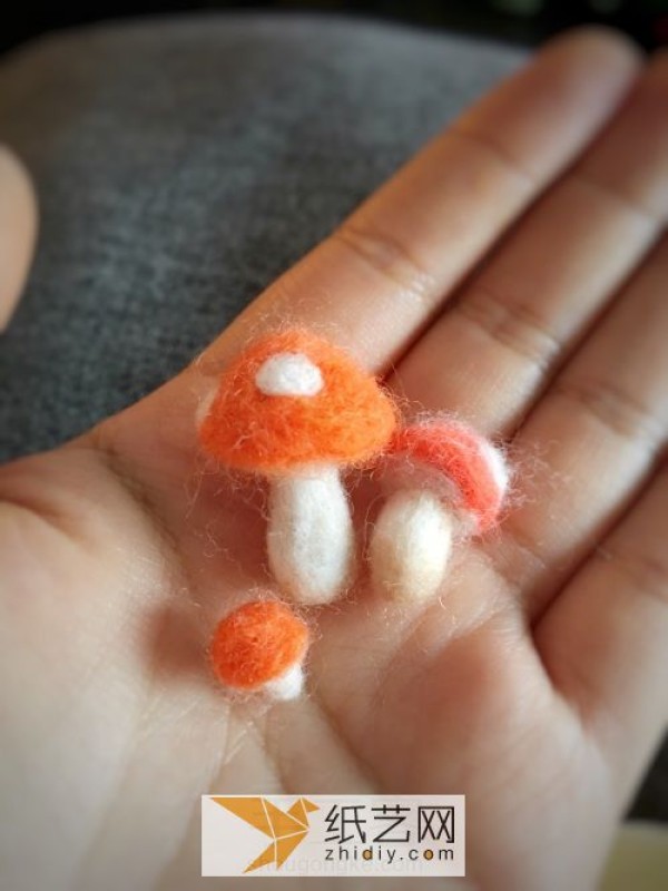 Illustrated tutorial for making cute landscape vial wool felt mushrooms Skillful DIY