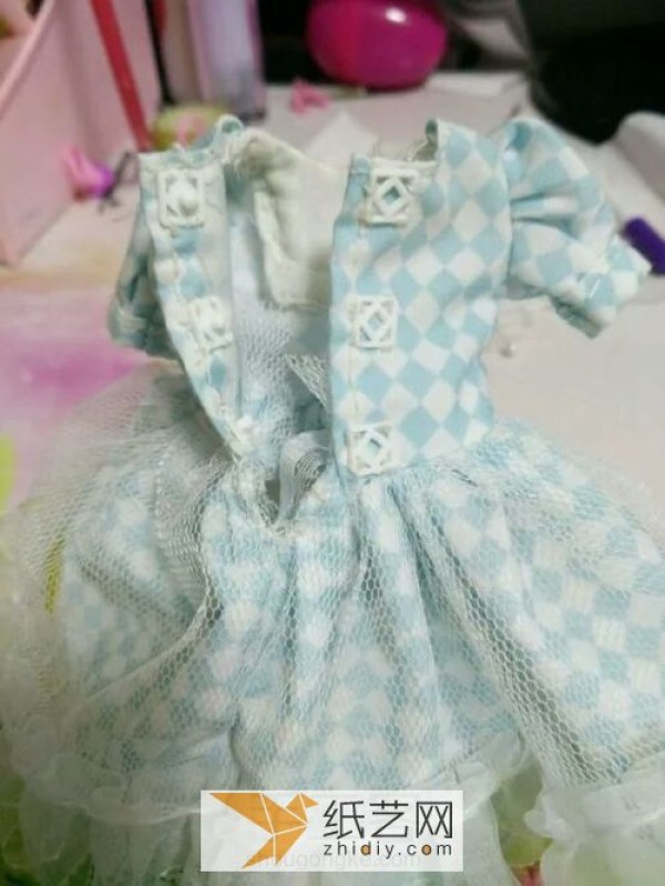 Fabric puff-sleeved dress for dolls to celebrate Children’s Day beautifully