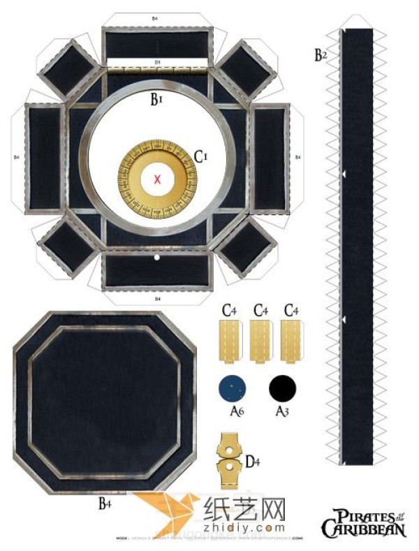 Super Cool Pirates of the Caribbean Compass Paper Craft