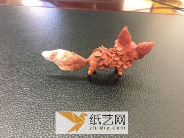 Cute little fox made of ultra-light clay