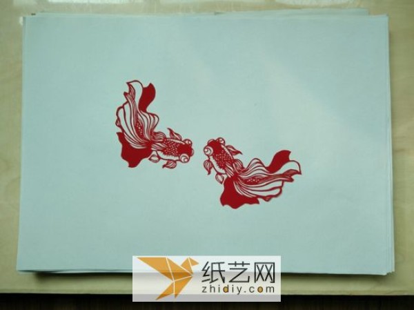 Sharing of goldfish paper-cut patterns. Collection of paper-cut goldfish patterns.