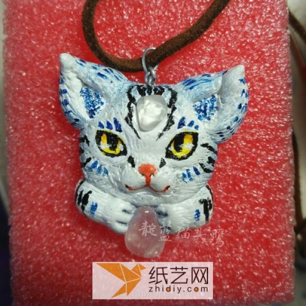 Exquisite ultra-light clay kitten pendant Teachers Day gift