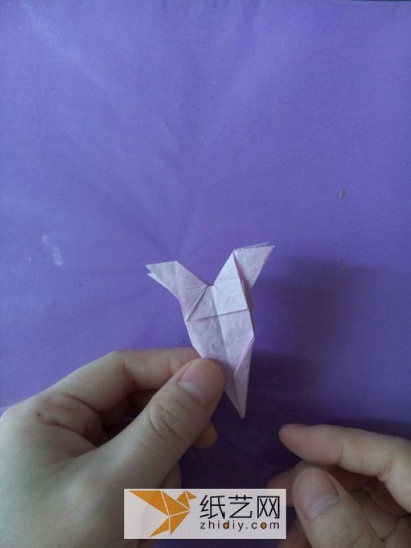 Origami azalea made from hand-kneaded paper